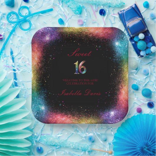 Galaxy Glow Sweet 16 Papier Bord (Feest)