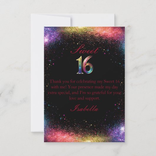 Galaxy Glow Sweet 16 uitnodiging (Voorkant)