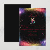 Galaxy Glow Sweet 16 uitnodiging (Voorkant / Achterkant)
