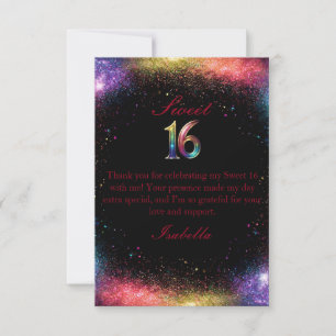 Galaxy Glow Sweet 16 uitnodiging