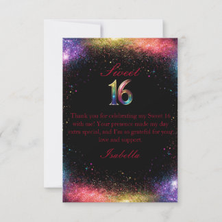 Galaxy Glow Sweet 16 uitnodiging