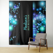 GALAXY GLOWING STARS Bat Mitzvah Backdrop Wandkleed (In situ)