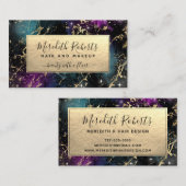 Galaxy Gold Elegant Hair en Makeup Visitekaartje (Voorkant / Achterkant)