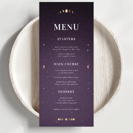 Galaxy Gold Moon Celestial Weddenschap Menu