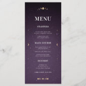Galaxy Gold Moon Celestial Weddenschap Menu (Voorkant)
