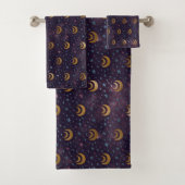 Galaxy Gold Moon faseert sterren Night Sky Bad Handdoek (Insitu)