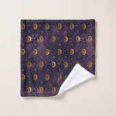 Galaxy Gold Moon faseert sterren Night Sky Bad Handdoek (Wasdoekje)