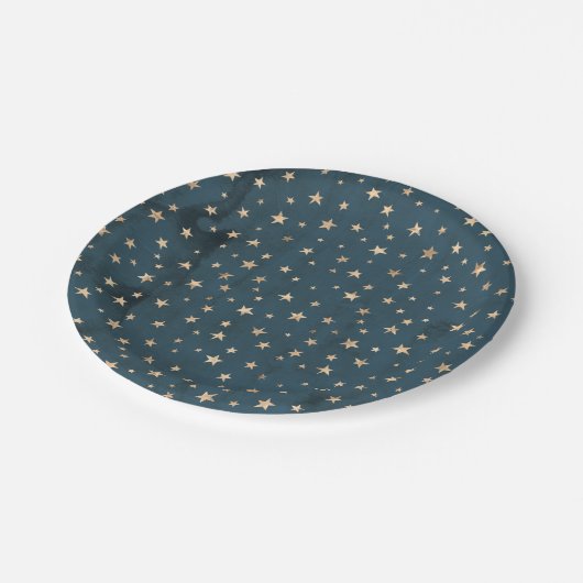 Galaxy Gold Stars Pattern Blue Paper Bord (Gekanteld)