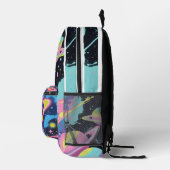 Galaxy Graffiti" – Urban Cosmic Style Backpack Bedrukte Rugzak (Rechts)