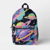 Galaxy Graffiti" – Urban Cosmic Style Backpack Bedrukte Rugzak (Voorkant)