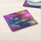 Galaxy Happy Birthday Kartonnen Onderzetters (Schuin)