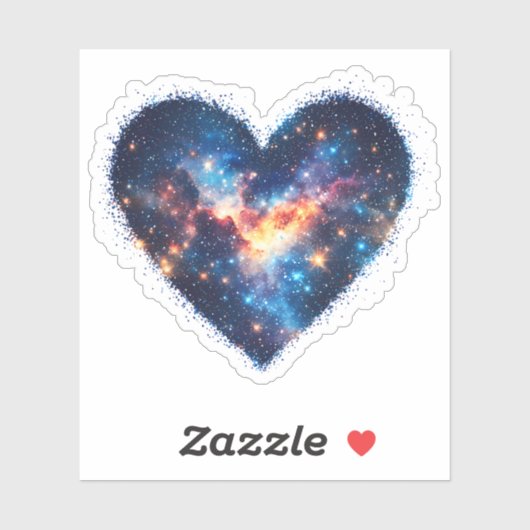 Galaxy Heart Valentijnsdag Sticker (Vel)