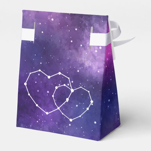 Galaxy Hearts Constellation bruiloft gepersonalise Bedankdoosjes (Achterkant)