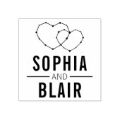 Galaxy Hearts Constellation bruiloft gepersonalise Rubberstempel (Afrduk)