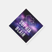 Galaxy Hearts Constellation bruiloft gepersonalise Servet (Hoek)