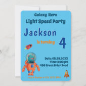 Galaxy Hero Astronaut Foto Sjabloon verjaardag Kaart (Achterkant)