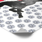 Galaxy Horse Black White Nebula Rozen en diamanten Poster (Hoek)