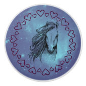 Galaxy Horse & Hearts     Keramische Knop (Voorkant)