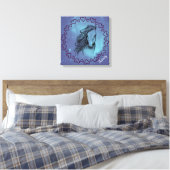 Galaxy Horse & Hearts met optionele naam Canvas Afdruk (Insitu (Slaapkamer))
