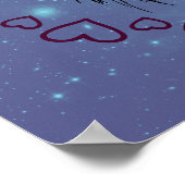 Galaxy Horse & Hearts met optionele naam Poster (Hoek)