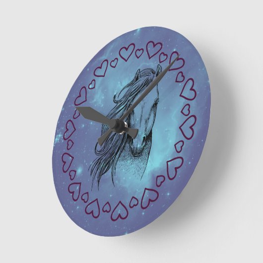 Galaxy Horse & Hearts  Ronde Klok (Hoek)