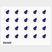 Galaxy Howling Wolf Silhouette Night Sky met ster Ronde Sticker (Vel)