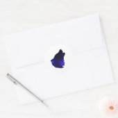 Galaxy Howling Wolf Silhouette Night Sky met ster Ronde Sticker (Envelop)