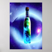 Galaxy in een fles in de ruimte | AI Art Poster (Voorkant)