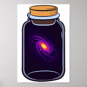 Galaxy in een gelijkzijdige Glas Space Lovers Poster