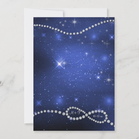 Galaxy Infinity Symbol Navy Love Twinking Stars I Kaart (Achterkant)