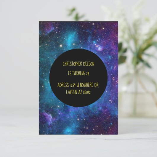 Galaxy Invitation Kaart (Staand voorkant)