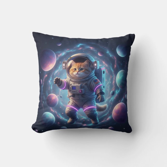 Galaxy Kat – De Ruimteverkenner Kussen (Voorkant)