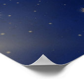 Galaxy Kat en Bloemen in Pansexual Vlag Kleuren Poster (Hoek)