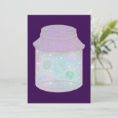 Galaxy Kat in een Pot | Kawaii Ruimtekat Kunst Bedankkaart (Staand voorkant)