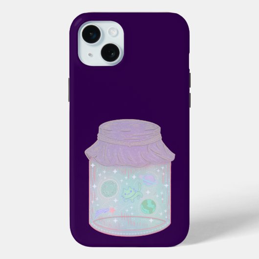 Galaxy Kat in een Pot | Kawaii Ruimtekat Kunst Case-Mate iPhone Case (Achterkant)