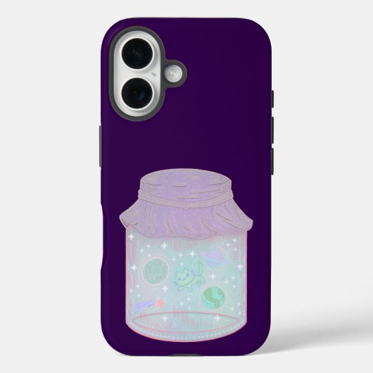 Galaxy Kat in een Pot | Kawaii Ruimtekat Kunst Case-Mate iPhone Case (Achterkant)
