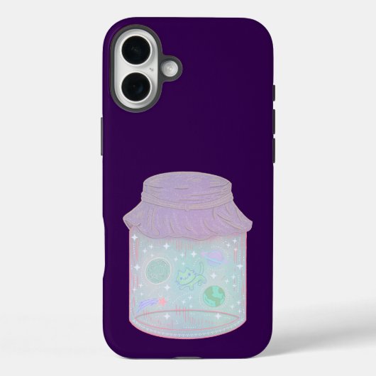 Galaxy Kat in een Pot | Kawaii Ruimtekat Kunst Case-Mate iPhone Case (Achterkant)