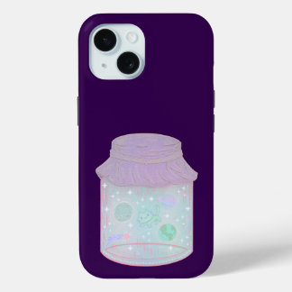 Galaxy Kat in een Pot | Kawaii Ruimtekat Kunst iPhone 15 Case