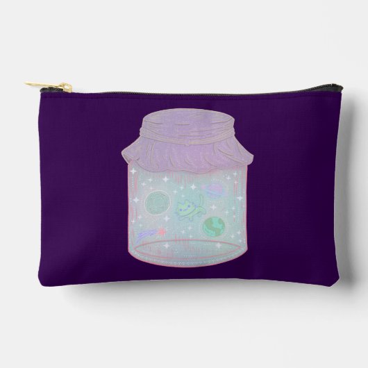 Galaxy Kat in een Pot | Kawaii Ruimtekat Kunst Etui (Voorkant)