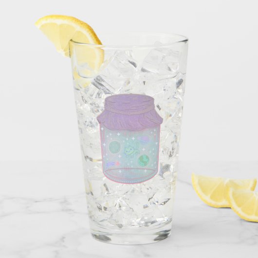 Galaxy Kat in een Pot | Kawaii Ruimtekat Kunst Glas (Voorkant ijs)