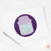 Galaxy Kat in een Pot | Kawaii Ruimtekat Kunst Ronde Sticker (Envelop)