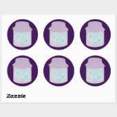Galaxy Kat in een Pot | Kawaii Ruimtekat Kunst Ronde Sticker (Vel)