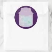 Galaxy Kat in een Pot | Kawaii Ruimtekat Kunst Ronde Sticker (Tas)