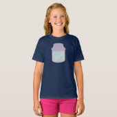 Galaxy Kat in een Pot | Kawaii Ruimtekat Kunst T-shirt (Voorkant volledig)