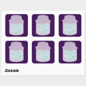 Galaxy Kat in een Pot | Kawaii Ruimtekat Kunst Vierkante Sticker (Vel)