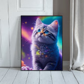 Galaxy Katze Digitaler Ai generated Poster