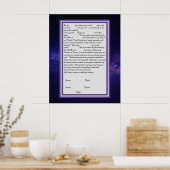 Galaxy Ketubah in de Canadese hervormingstekst Poster (Keuken)