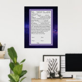 Galaxy Ketubah in de Canadese hervormingstekst Poster (Thuiskantoor)