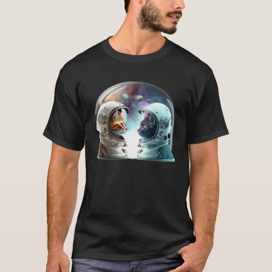 Galaxy Kitten Kosmische Kat Ruimte Astrokat T-shirt (Voorkant)