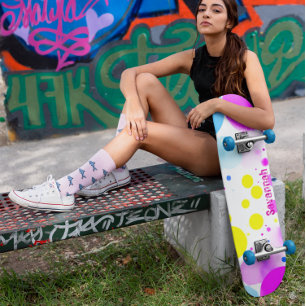 Galaxy Kleurrijke gepersonaliseerde Polka Dot Skat Persoonlijk Skateboard